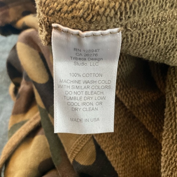 Nili Lotan Janie Hoodie Camo Sweatshirt Hooded Kangaroo Pocket Distressed Size S - Picture 11 of 11